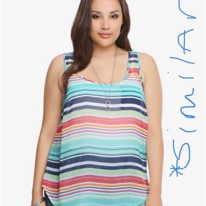 Torrid Multi Stripe Chiffon Tank Size 2 2x Xxl 2xl
